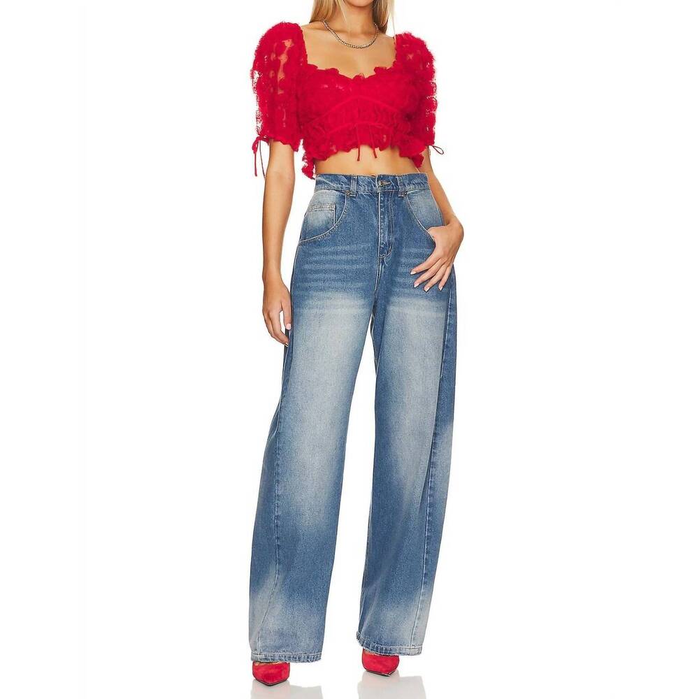 NEW FOR LOVE & LEMONS hannah crop top in red - Picture 5 of 5